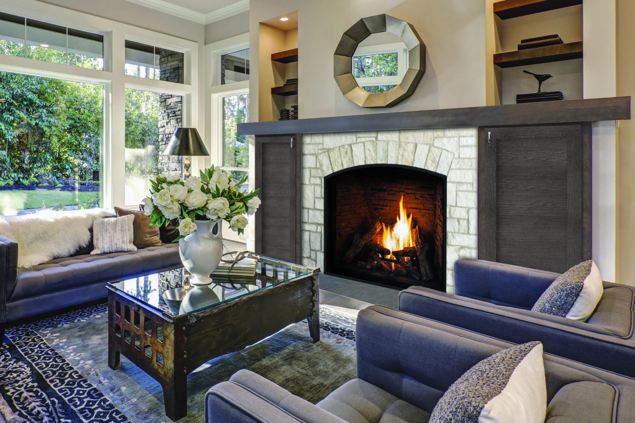 U37 Arched Unit w/ Traditional Logs & Ledgestone Liner